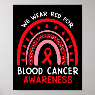 Poster Usamos Vermelho Para Conscientização do Câncer de 