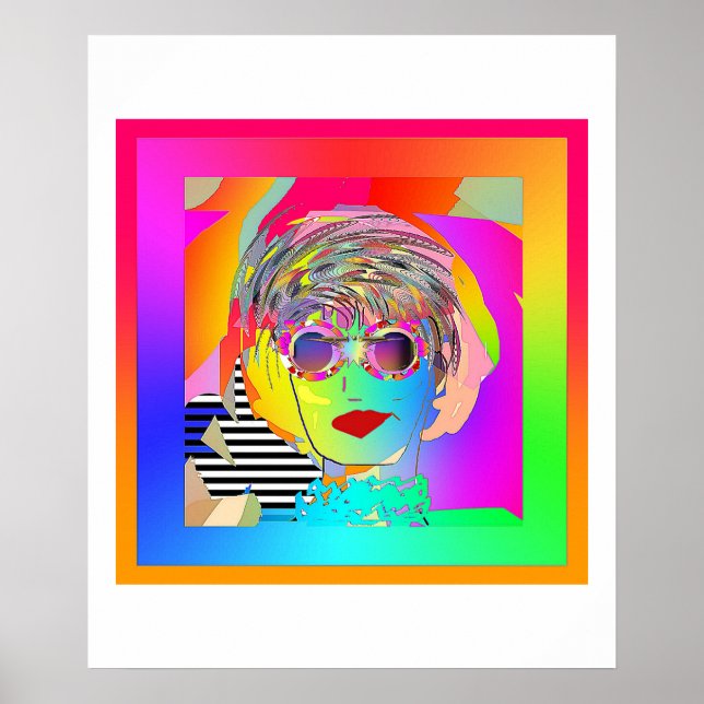 Poster Usando Óculos Escuros E Um Sorriso Irônico (Frente)