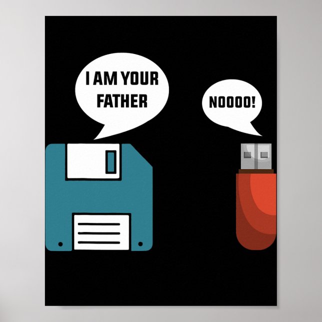 Poster USB Eu sou seu pai Nerd de Geek de computador engr (Frente)
