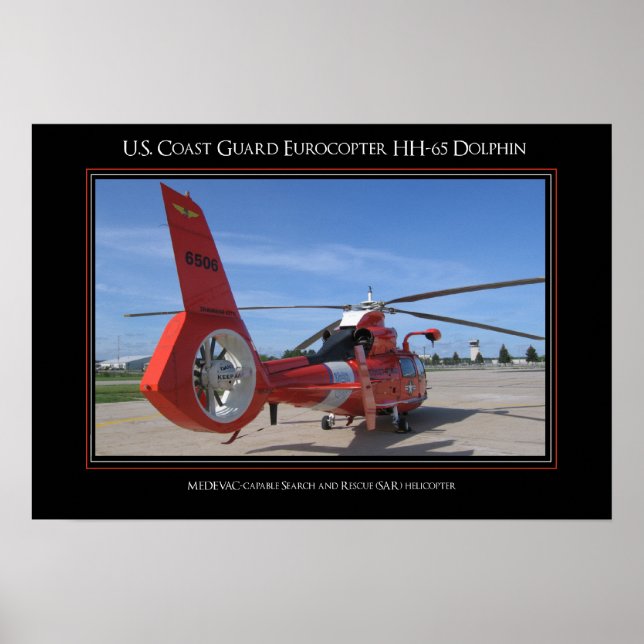 Póster USCG Eurocopter HH- 65 Golfinho (Frente)