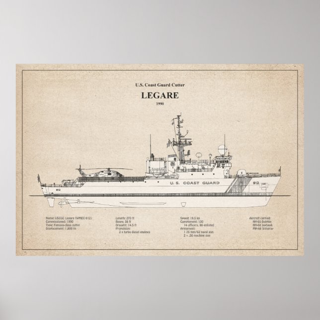 Poster USCG Legare wmec-912 - SBD (Frente)