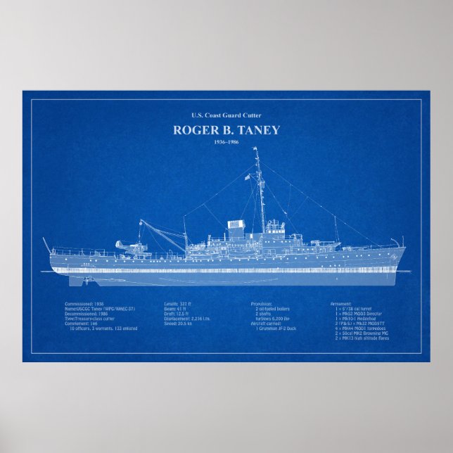 Poster USCG Roger B. Taney whec-37 - ABD (Frente)