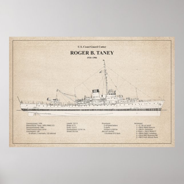 Poster USCG Roger B. Taney whec-37 - SBD (Frente)