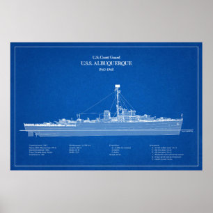 Poster USCG USS Albuquerque PF- 7 - ABD