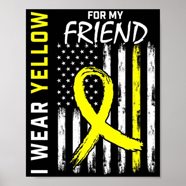 Poster Use Amarelo Para Conscientização do Câncer de Sarc (Frente)