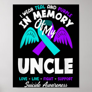 Poster Use Azul-marinho E Roxo Em Memória Do Tio Design