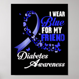 Poster Use Azul Pelo Meu Amigo T1d Conscientização do Dia