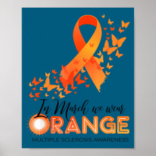 Poster Use laranja conscientização da esclerose múltipla