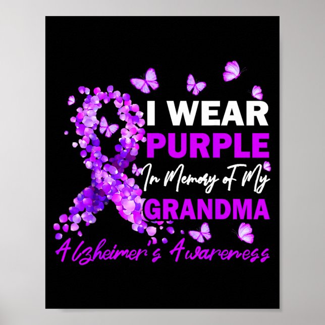 Poster Use Roupas Roxas Em Memória Da Vovó Alzheimer (Frente)
