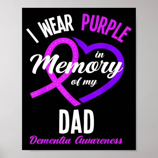 Poster Use Roxo em Memória para a Conscientização da Demê (Frente)