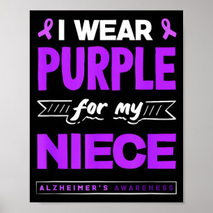 Poster Use roxo pela fita de conscientização do Alzheimer