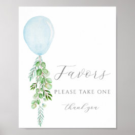 Poster Use um favor - Sinal Chá de fraldas do balão azul