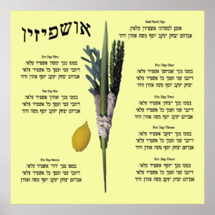 Póster Ushpizin & Arba Minim (4 espécies)
