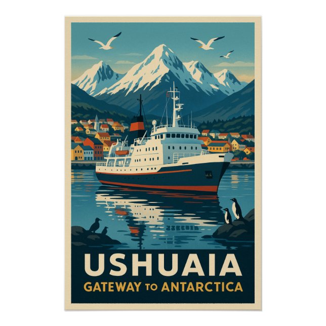 Póster Ushuaia - Gateway to Antártica (Frente)