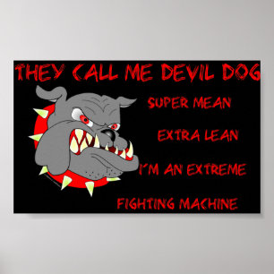 Poster USMC Chamam-me Cão do Diabo
