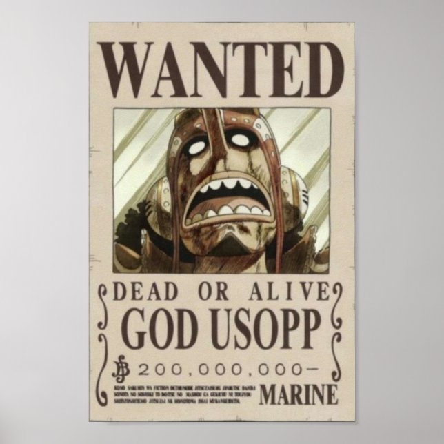 Poster Usopp em segundo lugar desejado (Frente)