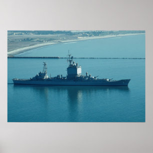 Póster USS Long Beach", cruzador nuclear CGN-9, le