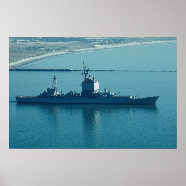 Póster USS Long Beach", cruzador nuclear CGN-9, le (Frente)