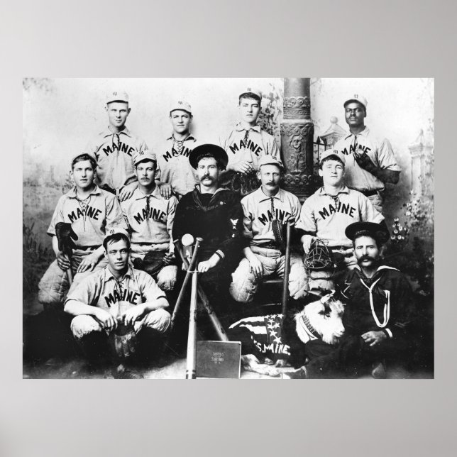 Poster USS Maine Baseball Team, 1898 (Frente)