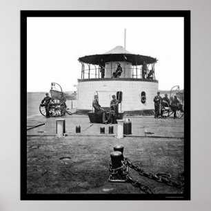 Poster USS Monitor Catskill no porto de Charleston, SC