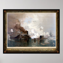 Póster USS Monitor que liga o CSS Virginia - 1862