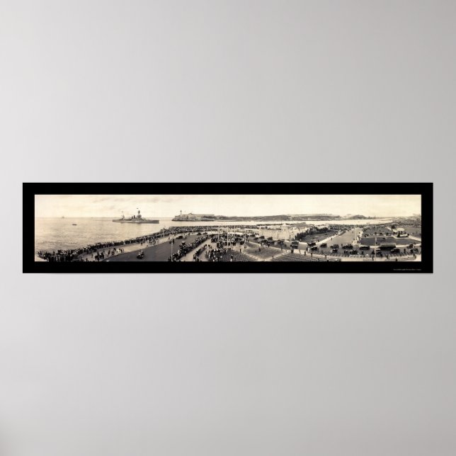Póster USS Texas em Havana Foto 1928 (Frente)