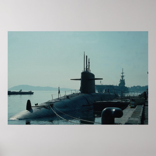 Póster USS Uysses Grant" submarino de mísseis balísticos  (Frente)