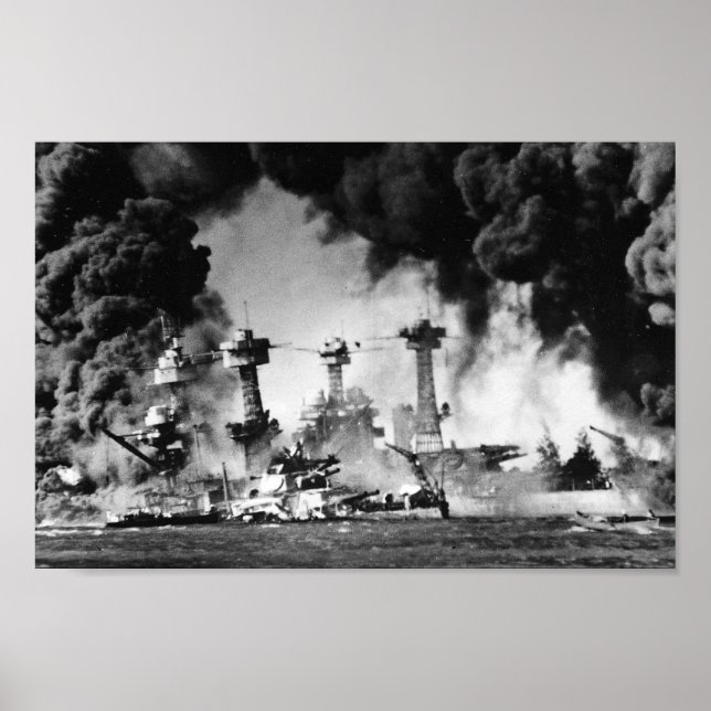 Póster USS West Virginia em Pearl Harbor (Frente)