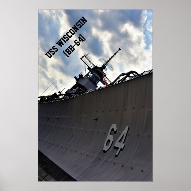 Poster USS Wisconsin (BB-64) ~ US Militar Battleship (Frente)
