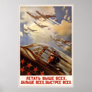 Póster USSR Aviação soviética 1954