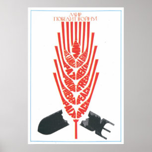 Póster USSR CCCP Guerra Fria União Soviética de Propaga