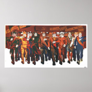 Póster USSR CCCP Guerra Fria União Soviética de Propagand