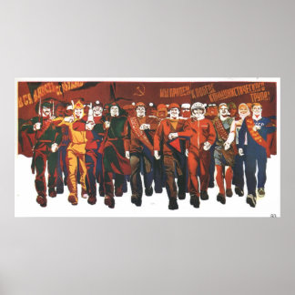 Póster USSR CCCP Guerra Fria União Soviética de Propagand