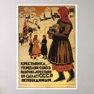 Poster USSR CCCP Guerra Fria União Soviética de Propagand