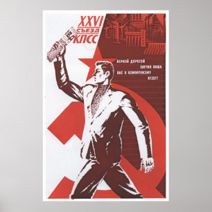 Poster USSR CCCP Guerra Fria União Soviética de Propagand