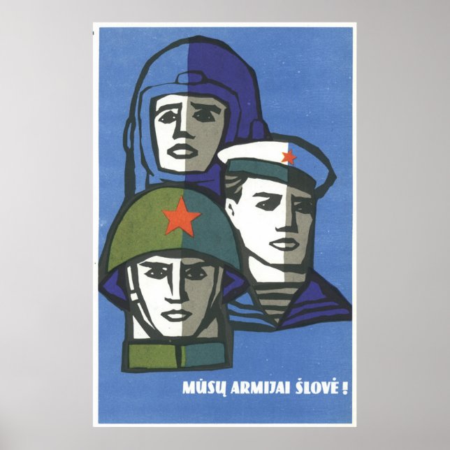 Póster USSR CCCP Guerra Fria União Soviética de Propagand (Frente)