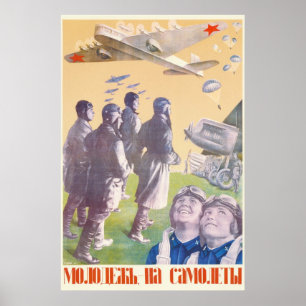 Póster USSR CCCP Guerra Fria União Soviética de Propagand