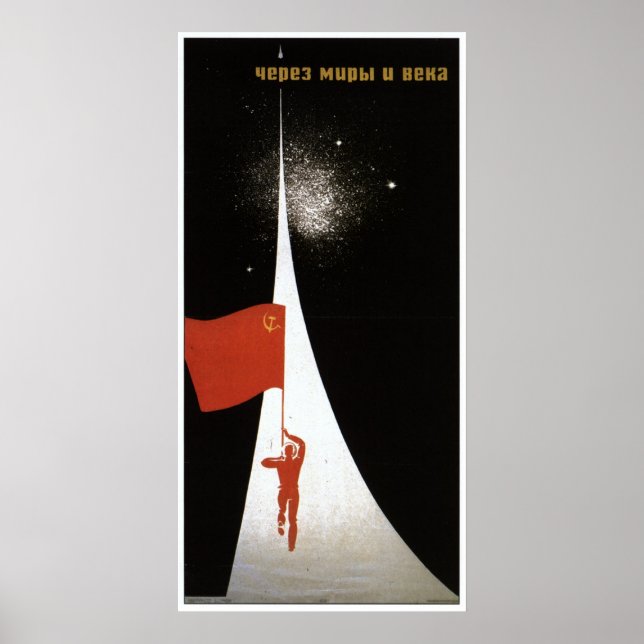 Póster USSR CCCP Guerra Fria União Soviética de Propagand (Frente)