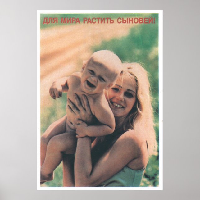Póster USSR CCCP Guerra Fria União Soviética de Propagand (Frente)