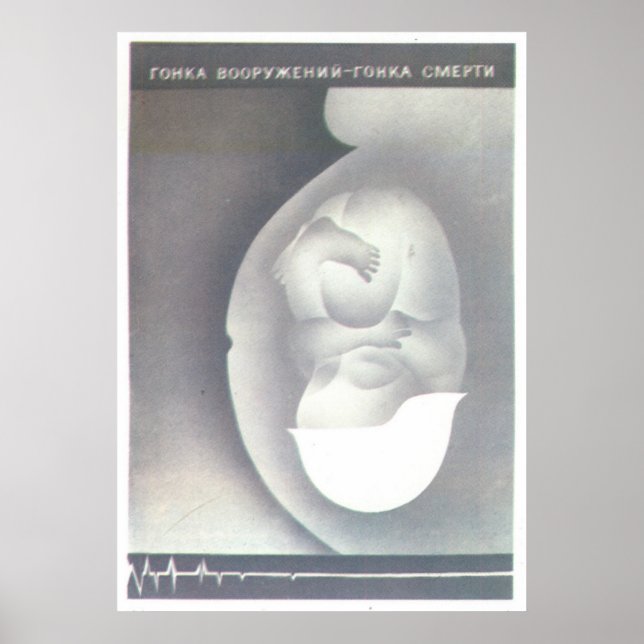 Póster USSR CCCP Guerra Fria União Soviética de Propagand (Frente)