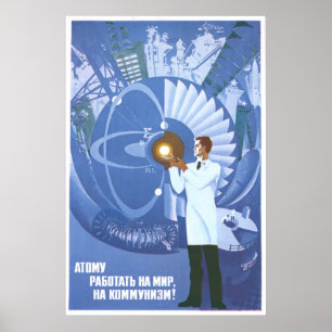 Poster USSR CCCP Guerra Fria União Soviética de Propagand
