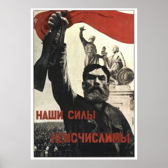 Póster USSR CCCP Guerra Fria União Soviética de Propagand (Frente)