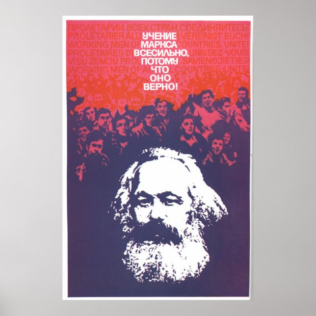Poster USSR CCCP Guerra Fria União Soviética de Propagand (Frente)