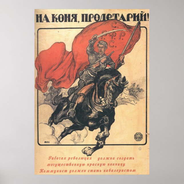 Póster USSR CCCP Guerra Fria União Soviética de Propagand (Frente)