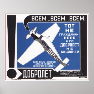 Póster USSR Soviet Union Dobrolet Advertising 1923