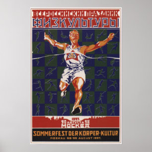 Póster USSR Soviet Union Sport Event 1927