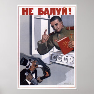 Póster USSR União Soviética Anti-Capitalismo 1948