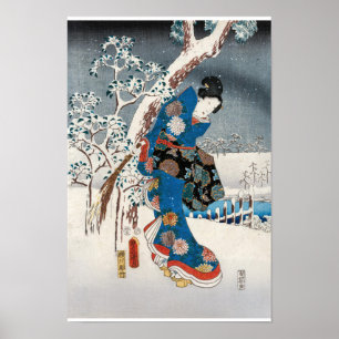 Poster Utagawa Hiroshige - Conto de Genji, Mulher Elegant