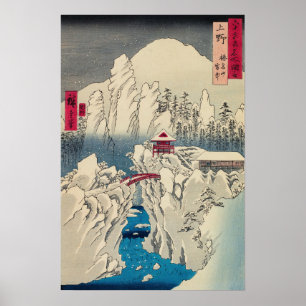 Poster Utagawa Hiroshige - Neve no Monte Haruna
