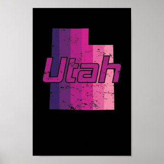 Poster Utah Bundesstaat Umriss Karte EUA Amerika